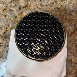 Bulgari Mirror with Black and Gold Accents